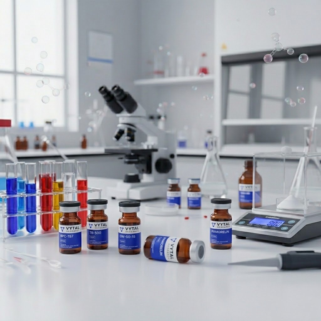 VYTAL Research laboratory with research vials and microscope