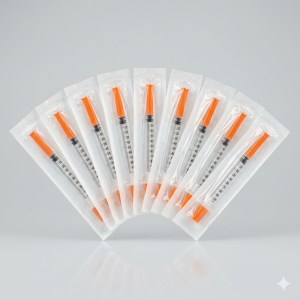 Sterile 1ml insulin syringes 10 pack